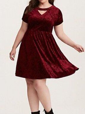 Torrid/Disney Mickey Velvet Paisley Dress